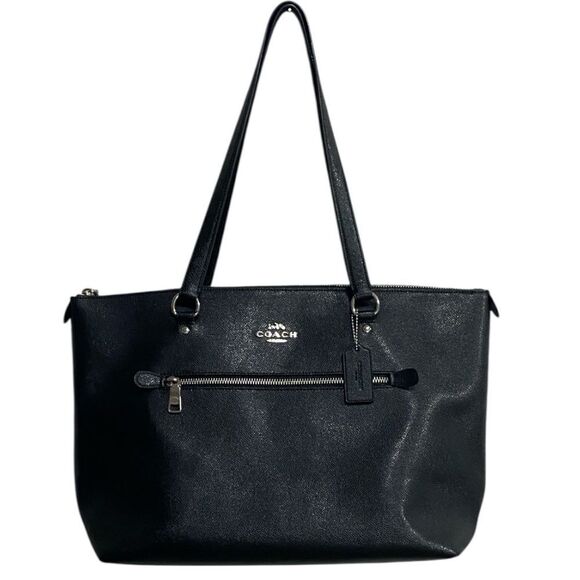 Coach Gallery Tote Black Crossgrain Leather Shoulder Bag F79608 - Picture 1 of 14